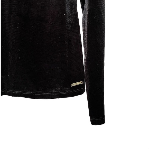 Tahari Mirah Knit Black Velvet Top - Picture 5 of 6